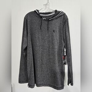 English Laundry Hoodie Sweater Gray Black Lion's Crest Golden Mens Size Medium